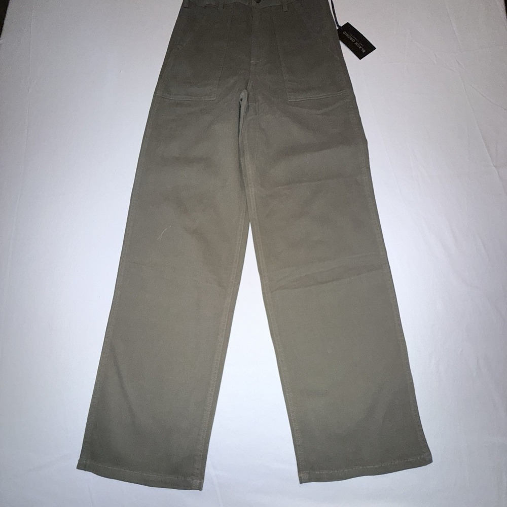 Black Orchid Military Wide Leg Pants Women 26 Olive Green New BO467TWB Bootcamp